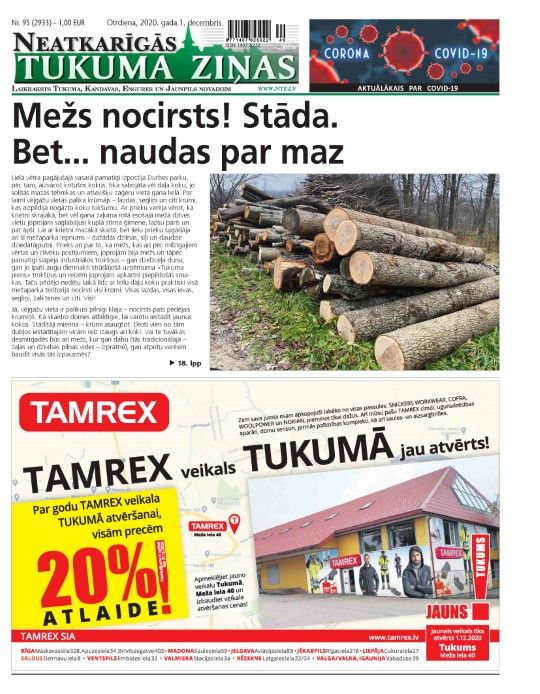 1. decembra laikraksta "Neatkarīgās Tukuma ziņas" apskats