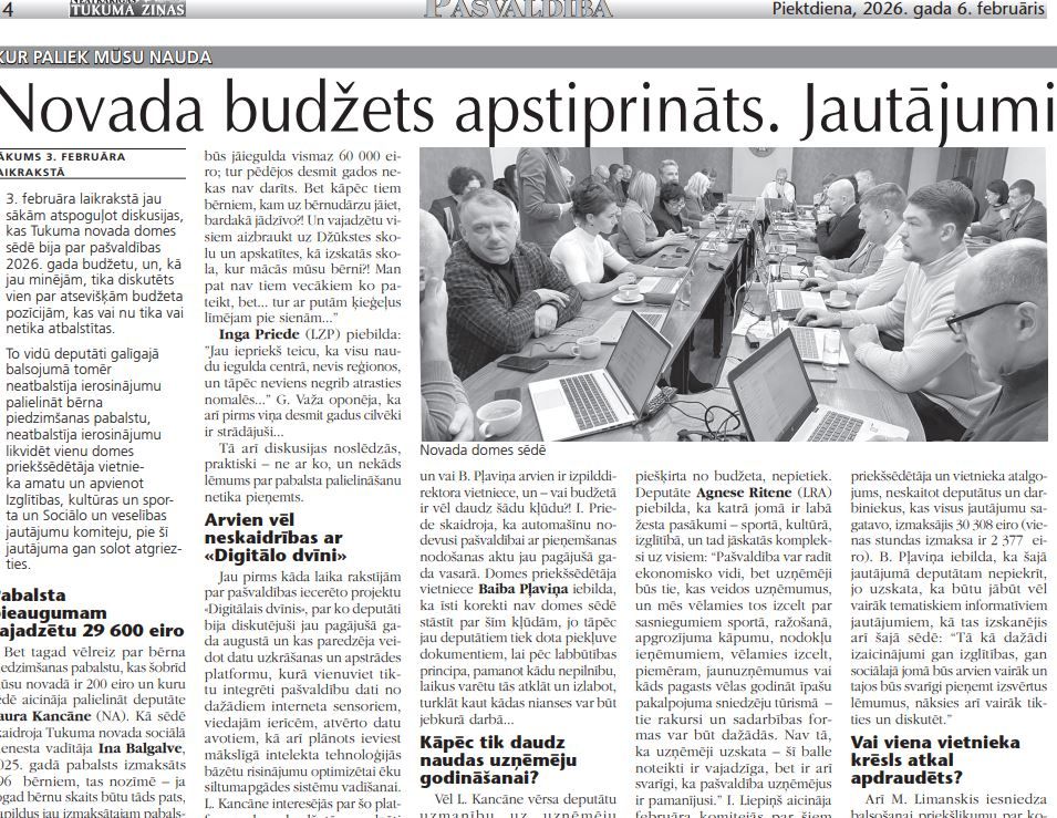 Novada budžets apstiprināts. Jautājumi palikuši