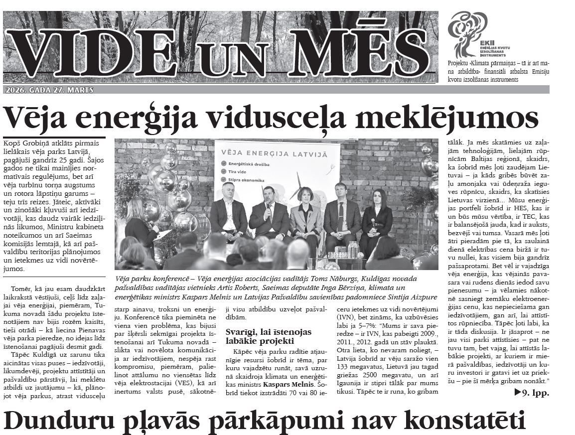 Vēja enerģija vidusceļa meklējumos