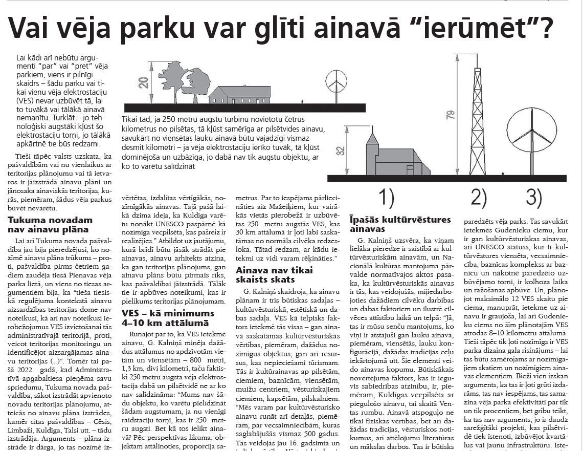 Vai vēja parku var glīti ainavā “ierūmēt”? 