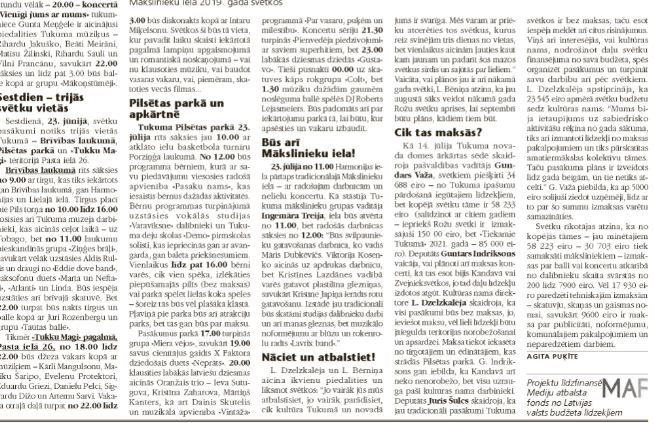 Laipni lūgti! Nedēļas nogalē – pilsētas svētki.