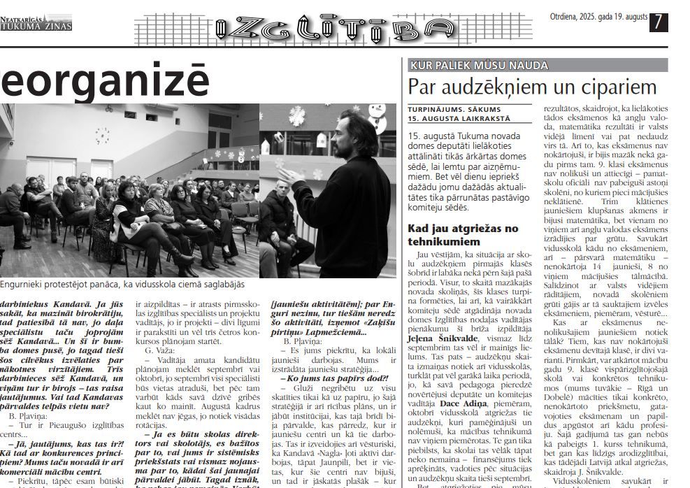 Par audzēkņiem un cipariem