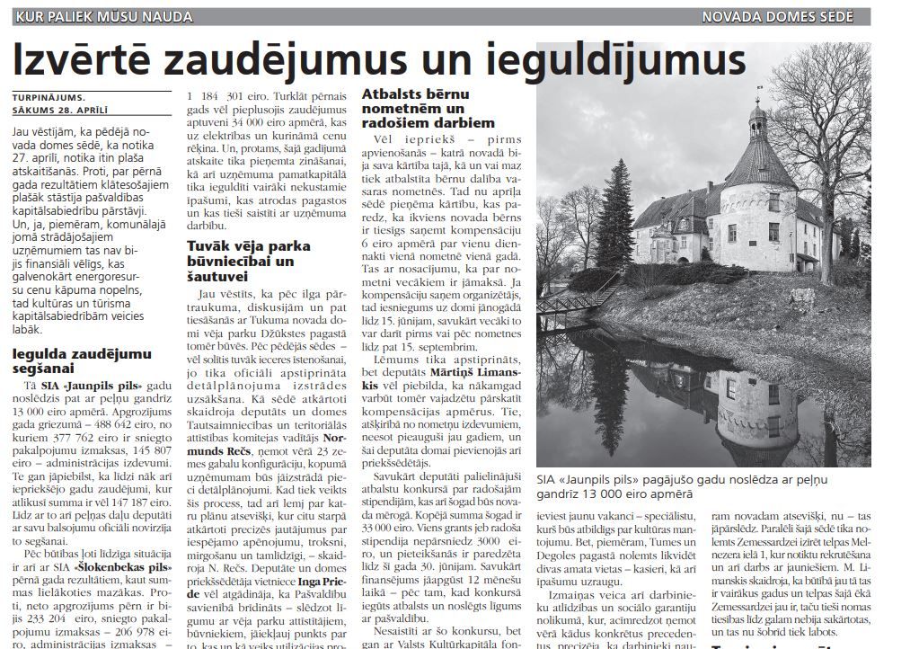 Tukuma novada domes sēdē