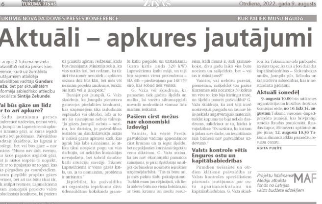 Aktuāli – apkures jautājumi