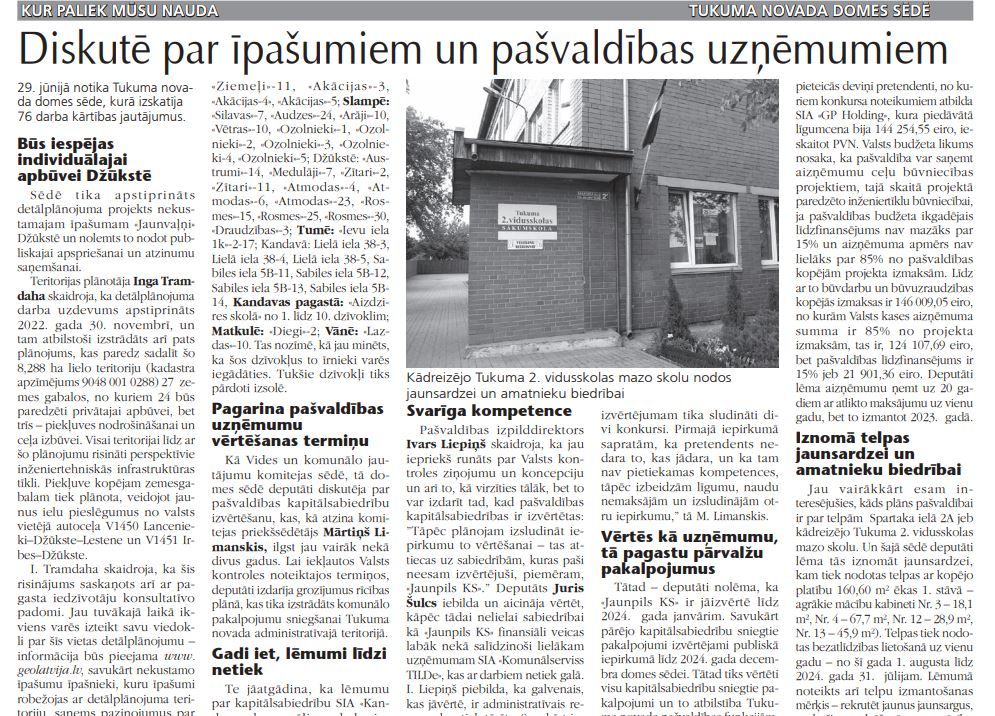 Diskutē par īpašumiem un pašvaldības uzņēmumiem