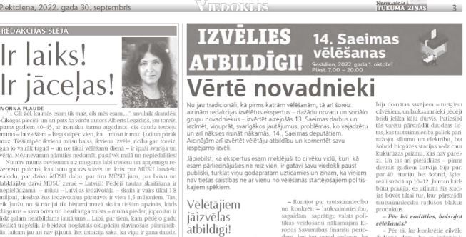 Ceļā uz vēlēšanām