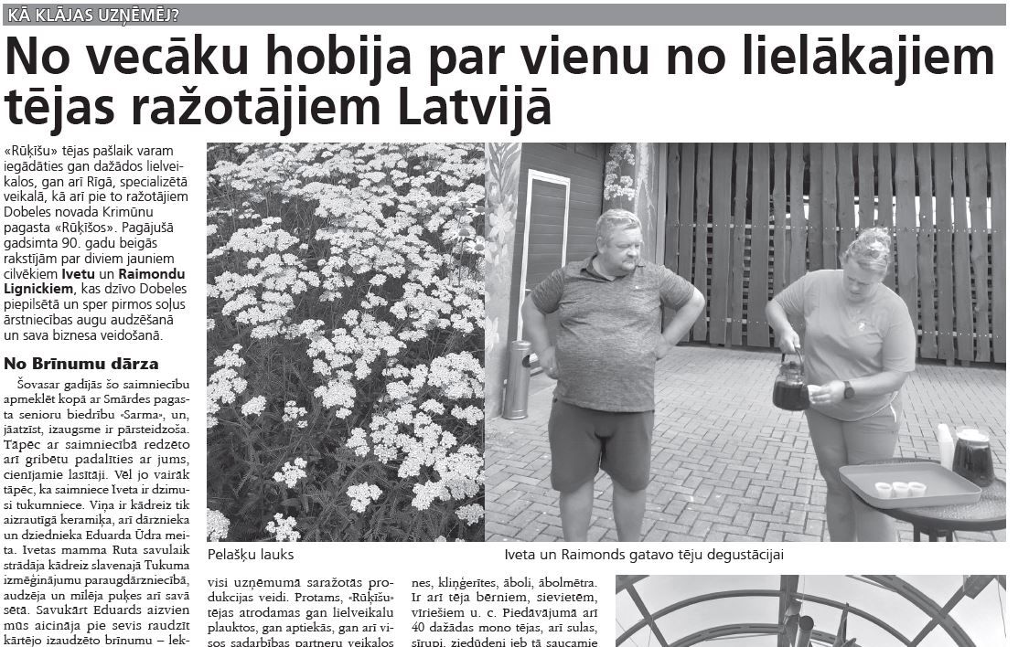 No vecāku hobija par vienu no lielākajiem tējas ražotājiem Latvijā
