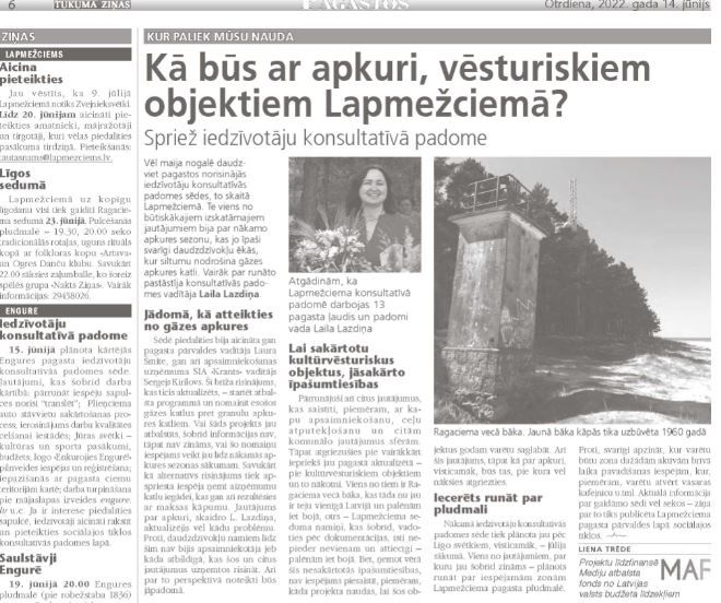 Kā būs ar apkuri, vēsturiskiem objektiem Lapmežciemā?