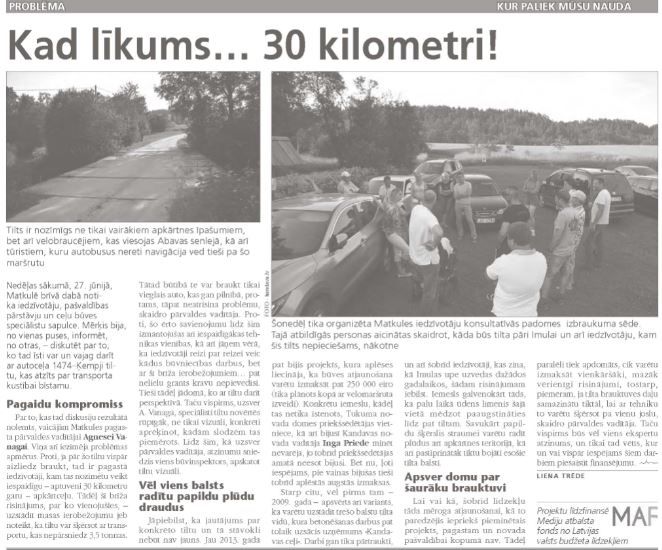 Kad līkums…30 kilometri!