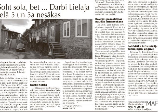 Skolu pārbūves projekti nav aizmirsti