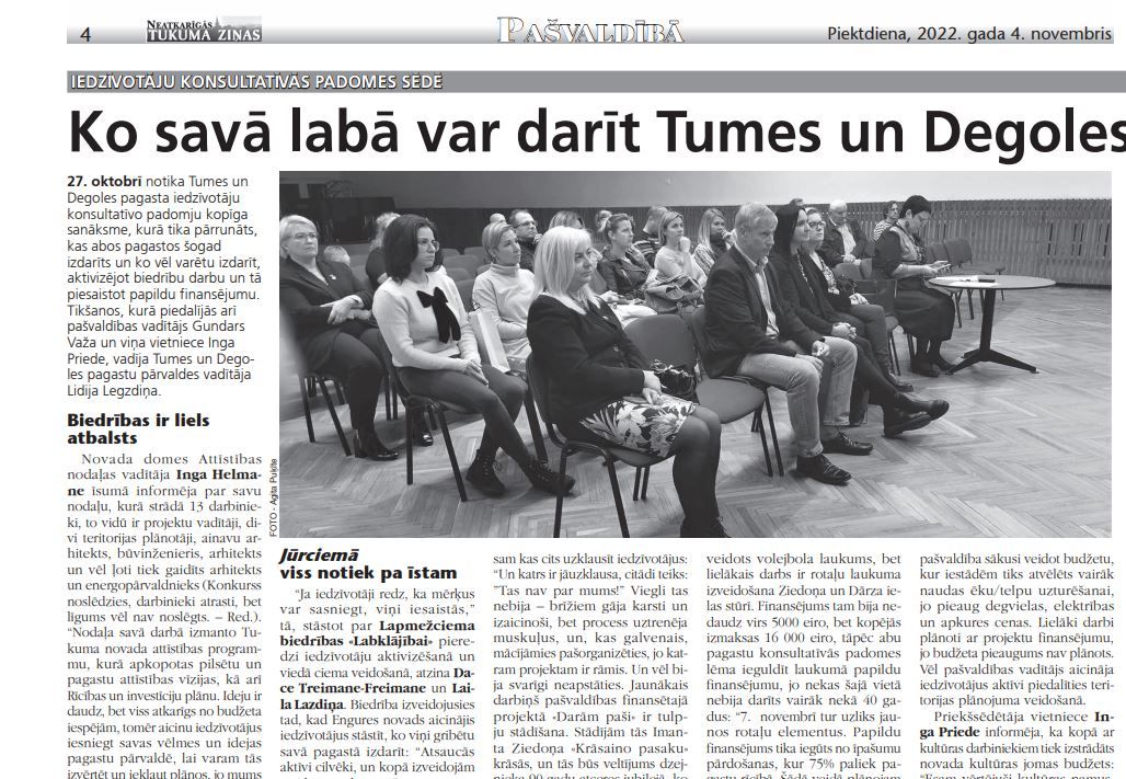 Par projektiem un pašvaldībā darāmajiem darbiem