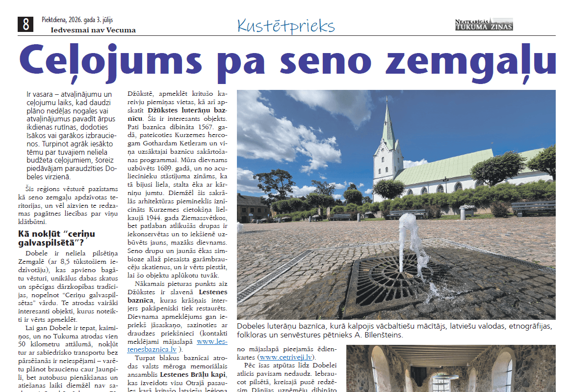 Ceļojums pa seno zemgaļu vietām
