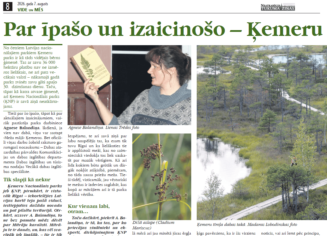 Par īpašo un izaicinošo – Ķemeru nacionālajā parkā 