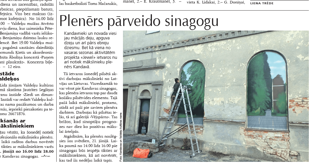 Plenērs pārveido sinagogu 