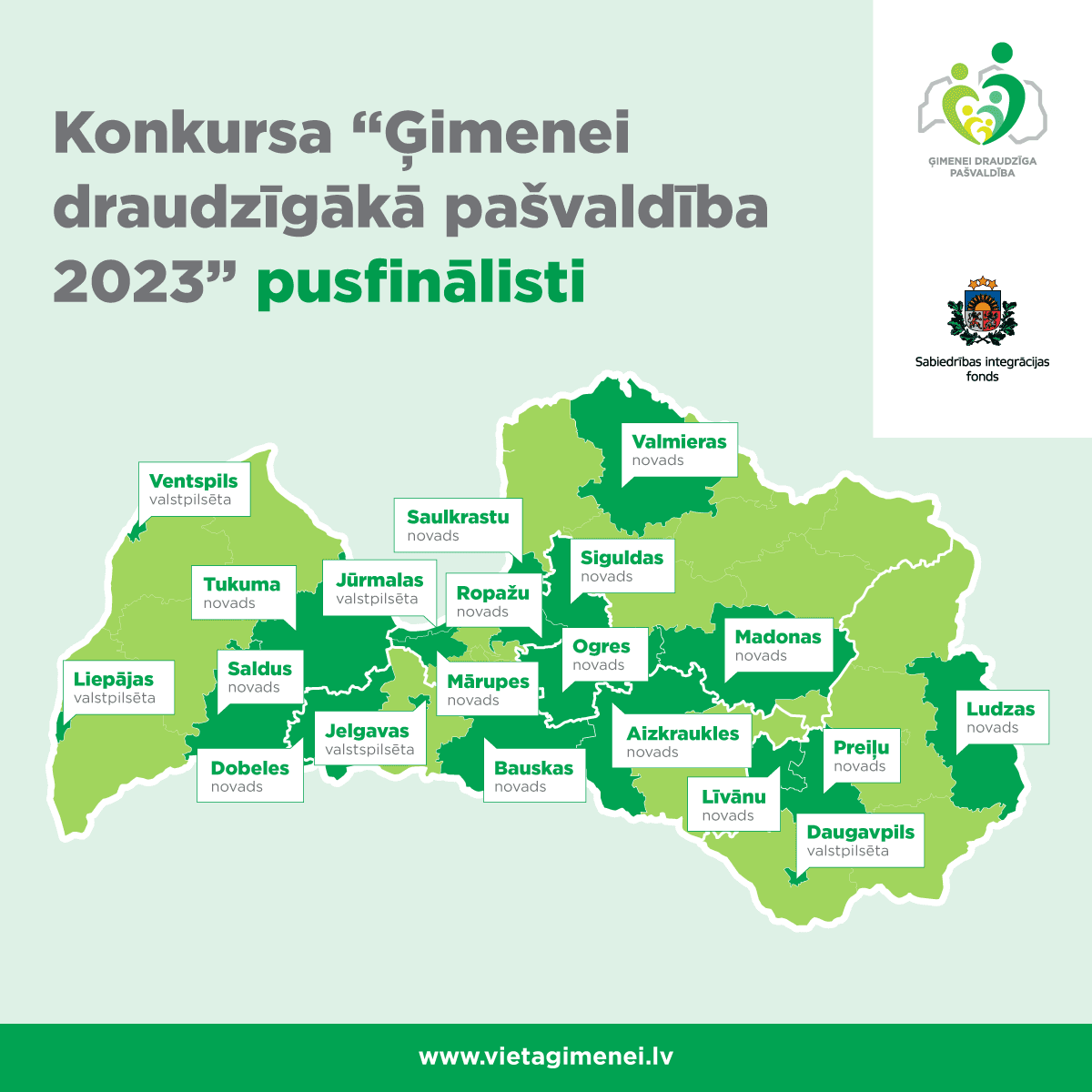 Tukuma novads turpinās sacensties par «Ģimenei draudzīga pašvaldība» titulu