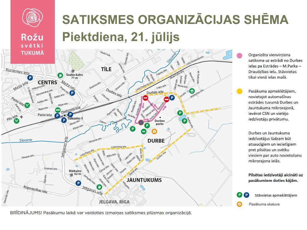 Kādi satiksmes ierobežojumi Rožu svētku laikā?