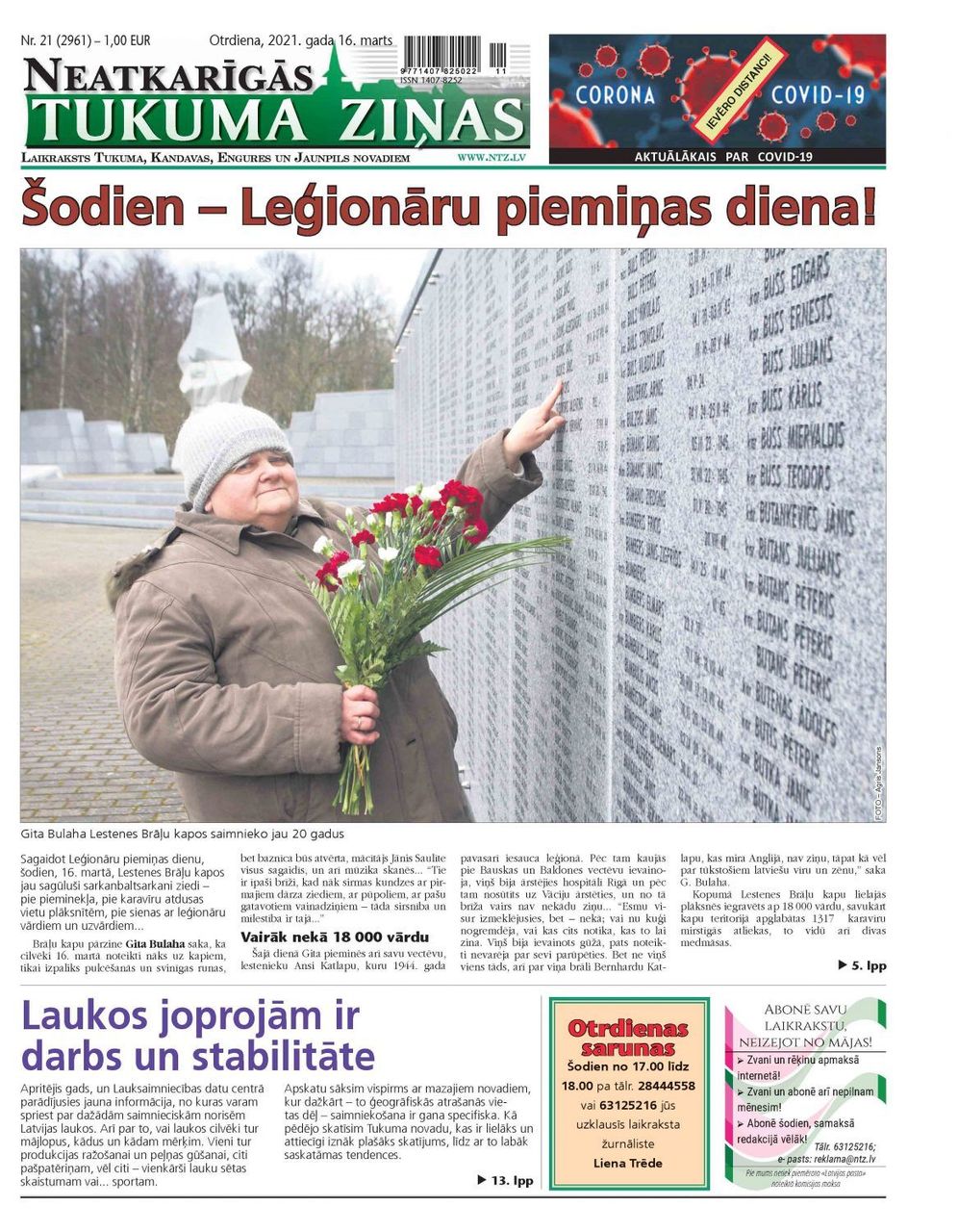 16. marta laikraksta apskats