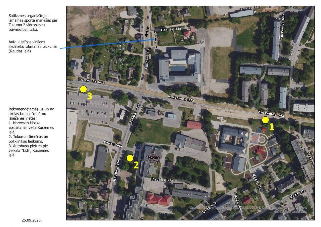 Satiksmes izmaiņas pie Tukuma 2. vidusskolas
