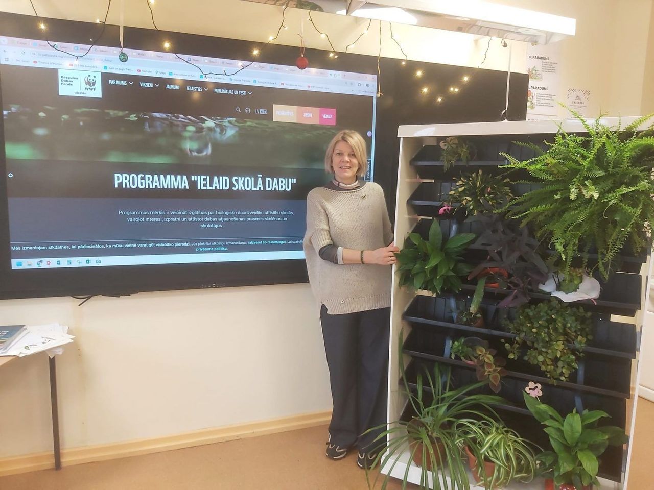 Tukuma Raiņa Valsts ģimnāzijā tapis vertikālais dārzs