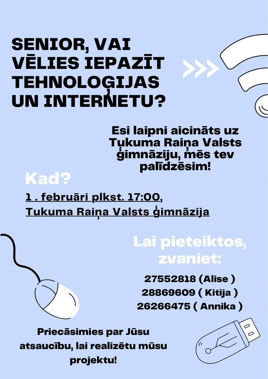 Jaunieši senioriem palīdzēs apgūt tehnoloģijas