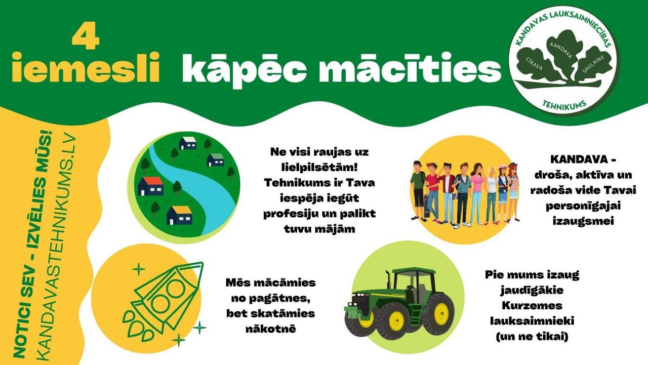 4 iemesli, kāpēc mācīties Kandavas Lauksaimniecības tehnikumā