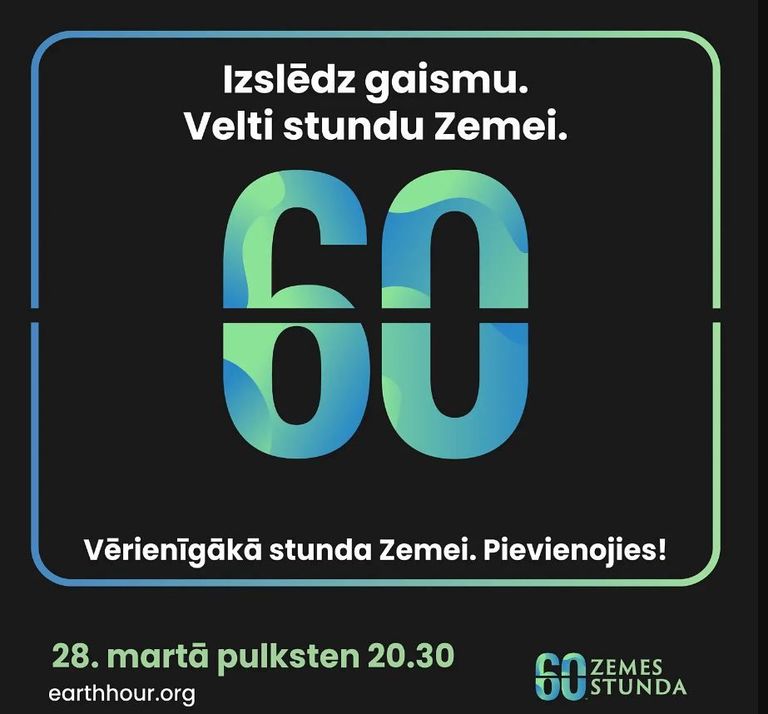Aicina pievienoties ikgadējai akcijai – Zemes stunda 