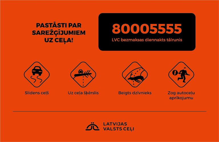 Ciklona laikā aicinām rēķināties ar apgrūtinātiem braukšanas apstākļiem 