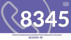 8345 – jauns Covid-19 diennakts tālrunis