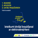Skaidrā, ar ķiveri un bez pasažieriem: Valsts policijas ieteikumi drošai braukšanai ar elektroskrejriteni