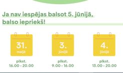 Pašvaldību vēlēšanās iepriekšējā balsošana notiks 31. maijā, 3. un 4. jūnijā   