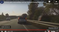 Policija aptur autovadītāju, kurš pa Ventspils šoseju brauc ar 180 /video/