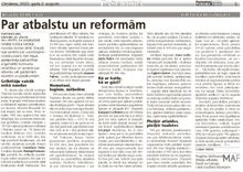 Par atbalstu un reformām