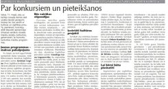 Par konkursiem un pieteikšanos