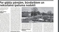 Par gājēju pārejām, būvdarbiem un nekustamā īpašuma nodokli