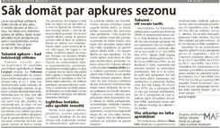 Sāk domāt par apkures sezonu