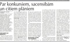 Par konkursiem, sacensībām un citiem plāniem
