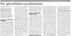 Par speciālistiem un plānošanu