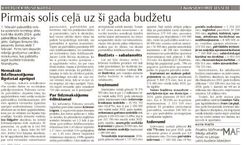 Pirmais solis ceļā uz šī gada budžetu