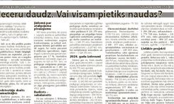 Ieceru daudz. Vai visam pietiks naudas?