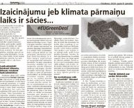 Izaicinājumu jeb klimata pārmaiņu laiks ir sācies...