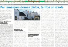 Par izmaiņām domes darbā, tarifos un izsolē