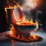 Iedzērusi sieviete izsauc policiju un degusi āra tualete