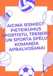 Vēl tikai līdz 20. decembrim Tukuma novada sportistus aicina pieteikties naudas balvai